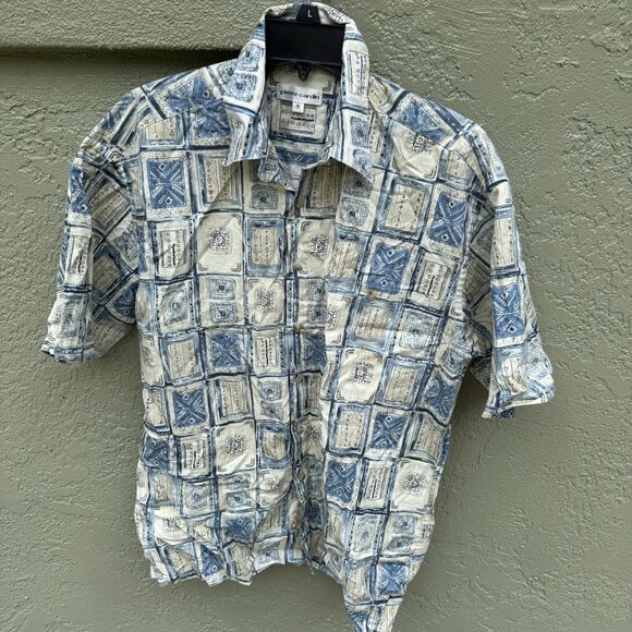 Pierre Cardin Mens Button Up Shirt Size M Medium 29x21 Short Sleeve 100% Cotton - Picture 1 of 2